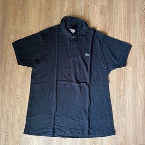 Lacoste Black Polo Shirt with Green Croc Logo